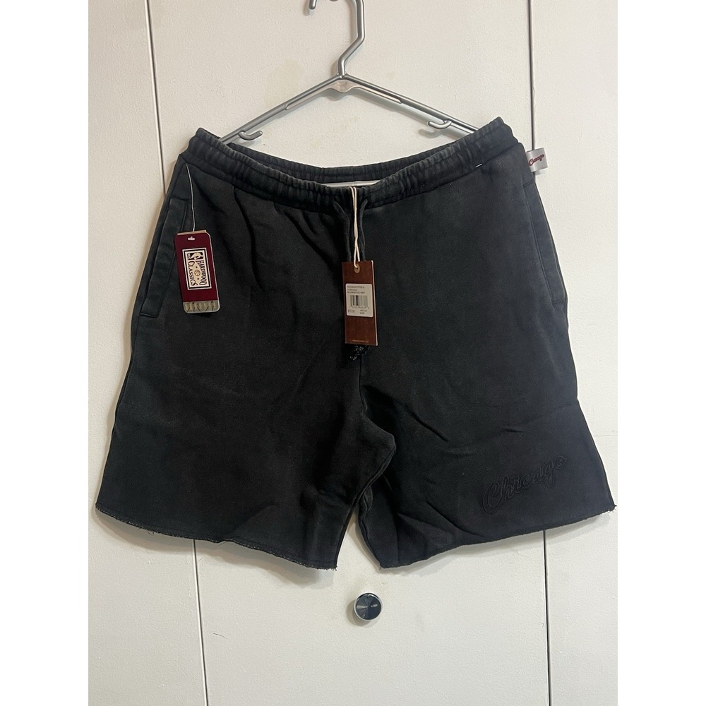 Men's Mitchell & Ness Black Chicago Bulls French Terry Tonal Fleece Shorts Sz M